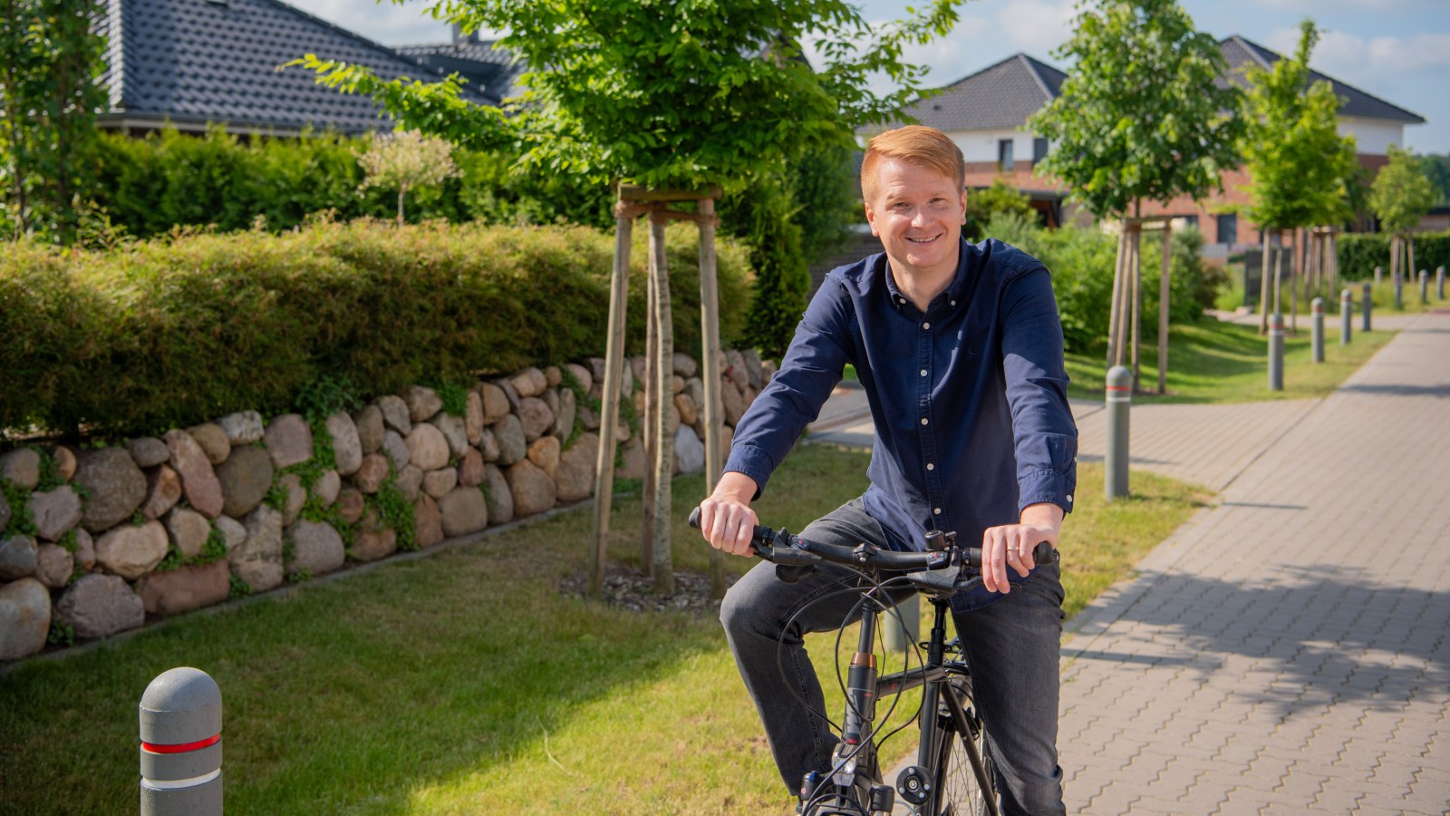 Finn-Niklas Block auf dem Fahrrad in der Samtgemeinde Bardowick
